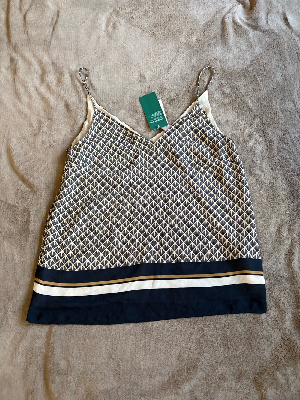 H&M Navy and White Geometric Print Camisole - Picture 1 of 5